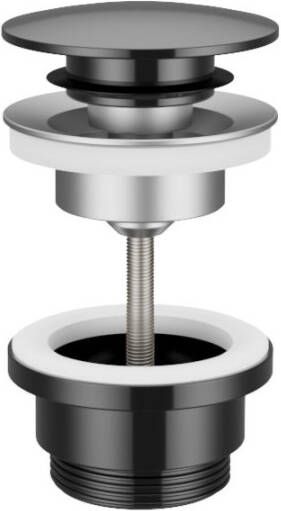 Hotbath Mate P710 wastafelafvoerplug klik met schroef gepolijst zwart PVD