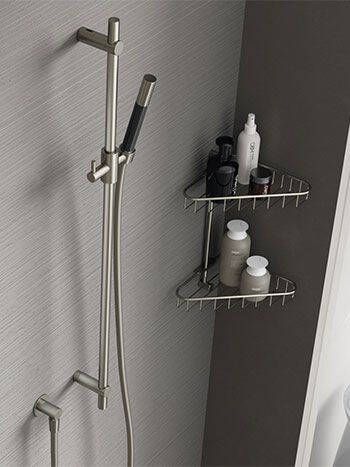 Hotbath Cobber glijstang 90cm met wandaansluitbocht 150cm doucheslang en staafhanddouche messing verouderd verweerd M307AB - Foto 3