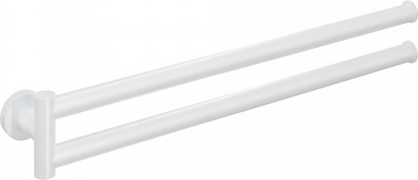 Hotbath Cobber handdoekhouder draaibaar voor 2 handdoeken mat wit CBA15WH