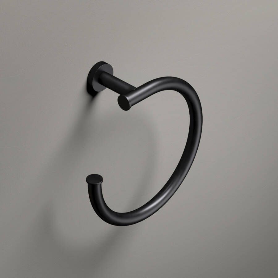 Douche Concurrent Handdoekring Hotbath Cobber Rond Mat Zwart - Foto 2