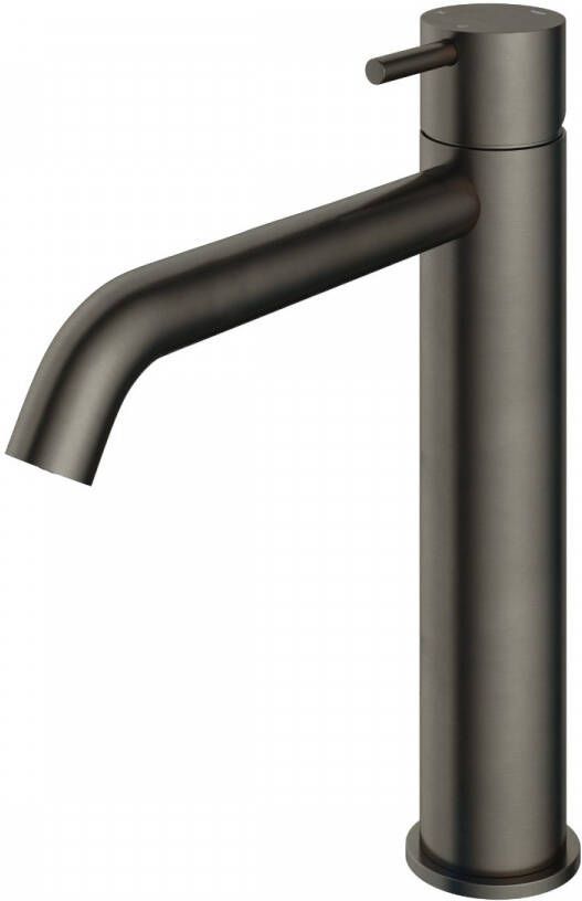 Hotbath Cobber 1-hendel hoge wastafelmengkraan 28 6 centimeter hoog met gebogen uitloop van 18 cm verouderd ijzer
