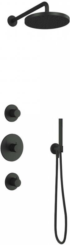 Hotbath Cobber IBS 20CR inbouw doucheset chroom met staafhanddouche 30cm hoofddouche met wandarm wandsteun met uitlaat - Foto 2