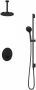 Hotbath Cobber IBS 22 inbouw doucheset geborsteld nikkel met ronde 3 standen handdouche 30cm hoofddouche met plafondbuis 15cm glijstang met uitlaat - Thumbnail 2