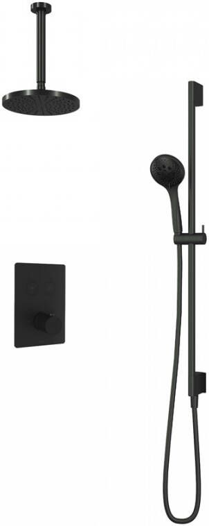Hotbath Cobber IBS 23 inbouw doucheset chroom met ronde 3 standen handdouche 20cm hoofddouche met plafondbuis 30cm glijstang met uitlaat