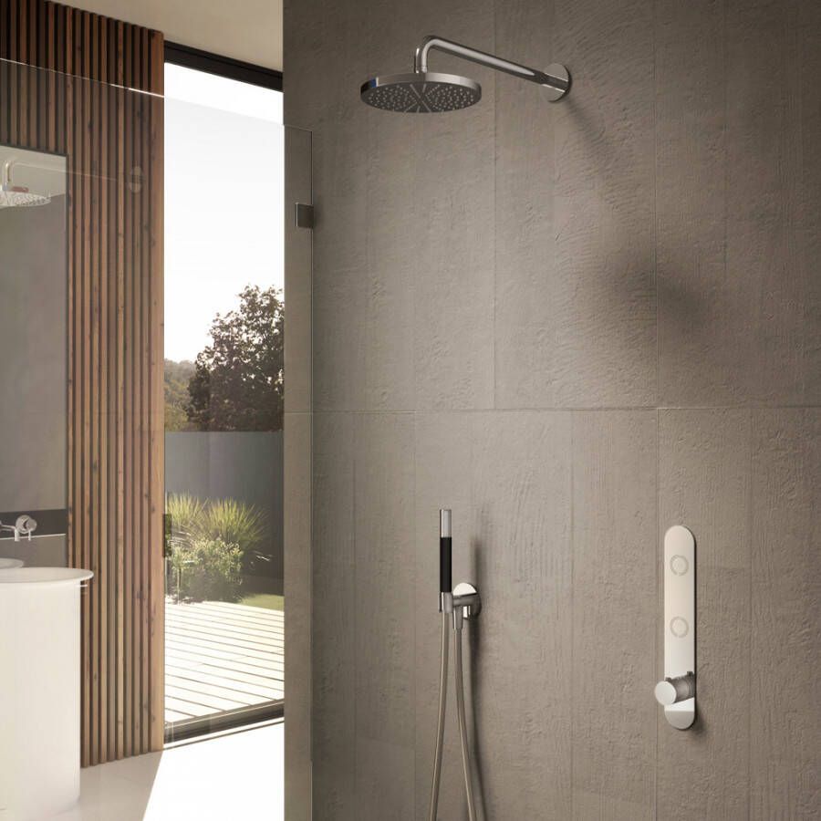Hotbath Cobber IBS24GN inbouwdouche met 3s handdouche 30cm hoofddouche en glijstang geborsteld nikkel