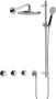 Hotbath Cobber IBS70 inbouw doucheset met 2 stopkranen met ronde handdouche m106 en glijstang Chroom - Thumbnail 1