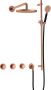 Hotbath Cobber IBS70 inbouw doucheset met 2 stopkranen met ronde handdouche m106 en glijstang Geborsteld koper - Thumbnail 1