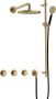 Hotbath Cobber IBS70 inbouw doucheset met 2 stopkranen met ronde handdouche m106 en glijstang Geborsteld messing - Thumbnail 1