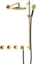 Hotbath Cobber IBS70 inbouw doucheset met 2 stopkranen met ronde handdouche m106 en glijstang Gepolijst messing PVD - Thumbnail 1