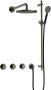 Hotbath Cobber IBS70 inbouw doucheset met 2 stopkranen met ronde handdouche m106 en glijstang Verouderd ijzer - Thumbnail 1