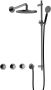 Hotbath Cobber IBS70 inbouw doucheset met 2 stopkranen met ronde handdouche m106 en glijstang Zwart chroom - Thumbnail 1