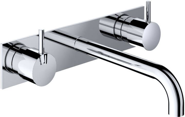 Hotbath Cobber afbouwdeel wastafelmengkraan met achterplaat en 18 cm uitloop chroom CB006TEXT18CR - Foto 2