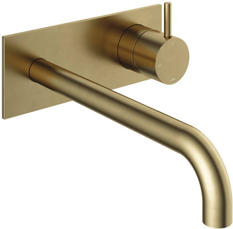 Hotbath Cobber Afbouwdeel voor wastafelkraan 25cm uitloop Living colours Geborsteld Messing CB106EXT25BB - Foto 2