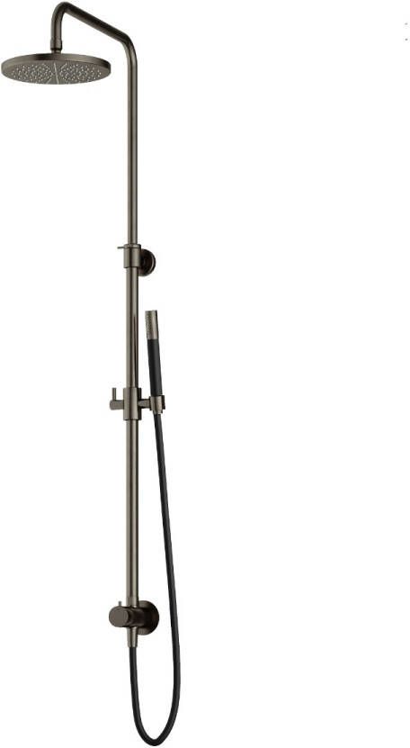 Hotbath Cobber M438 regendoucheset met omstel en 150cm doucheslang met 20cm ronde hoofddouche ronde handdouche messing gepolijst PVD M438NBP - Foto 3