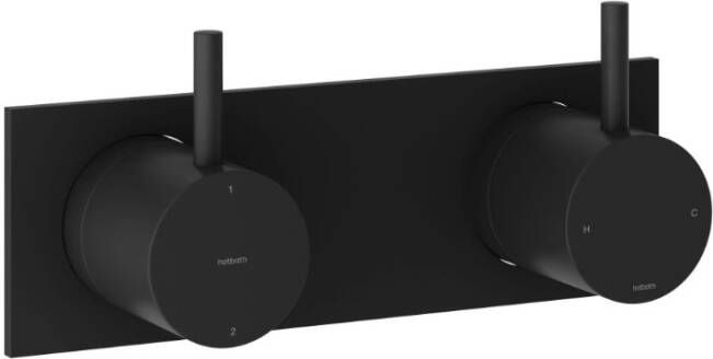 Hotbath Cobber afbouwdeel inbouw mengkraan met 2 functies omstel mat zwart CB029EXTBL