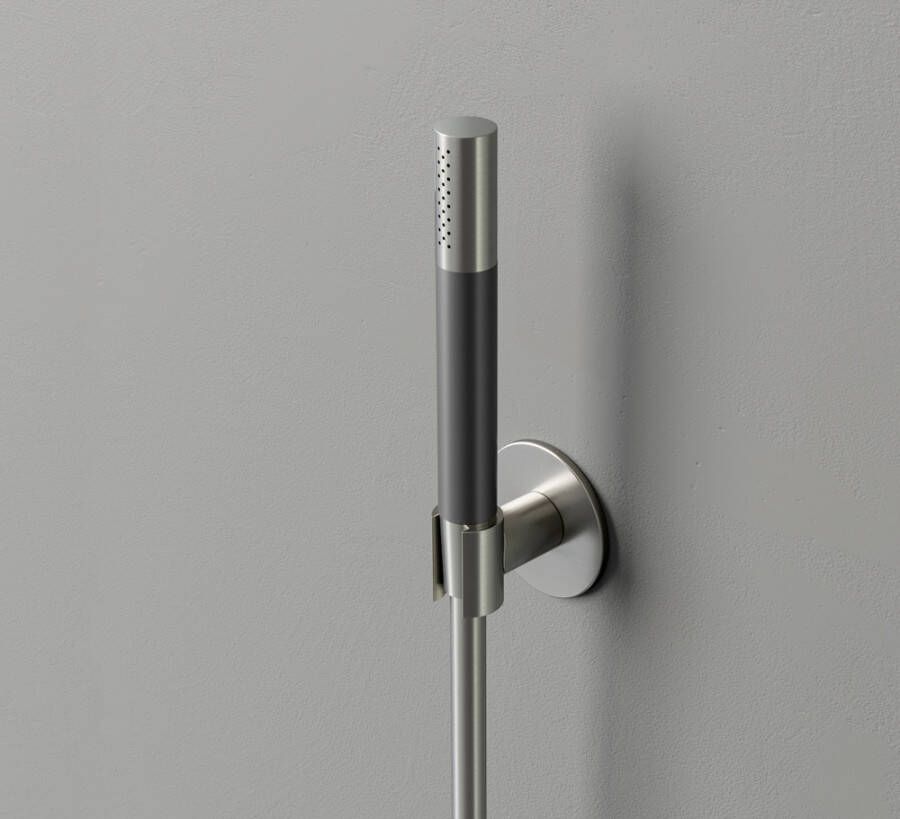 Hotbath Cobber M443 staafhanddouche met wandsteun en doucheslang 150cm nikkel geborsteld M443GN