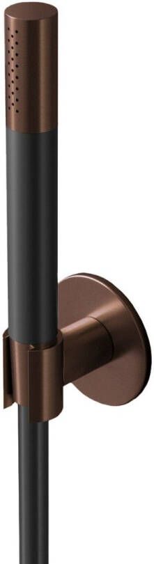 Hotbath Staafhanddouche Cobber Met Doucheslang En Wandsteun Aansluiting Verouderd Messing Living Colours