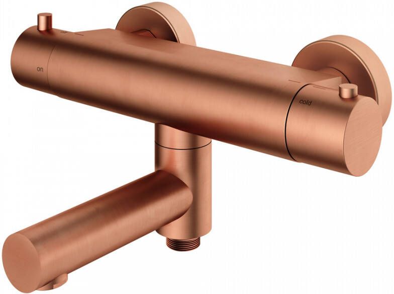 Hotbath Buddy thermostatische badmengkraan met wegdraaibare uitloop omstel uitloop geborsteld koper B020BC