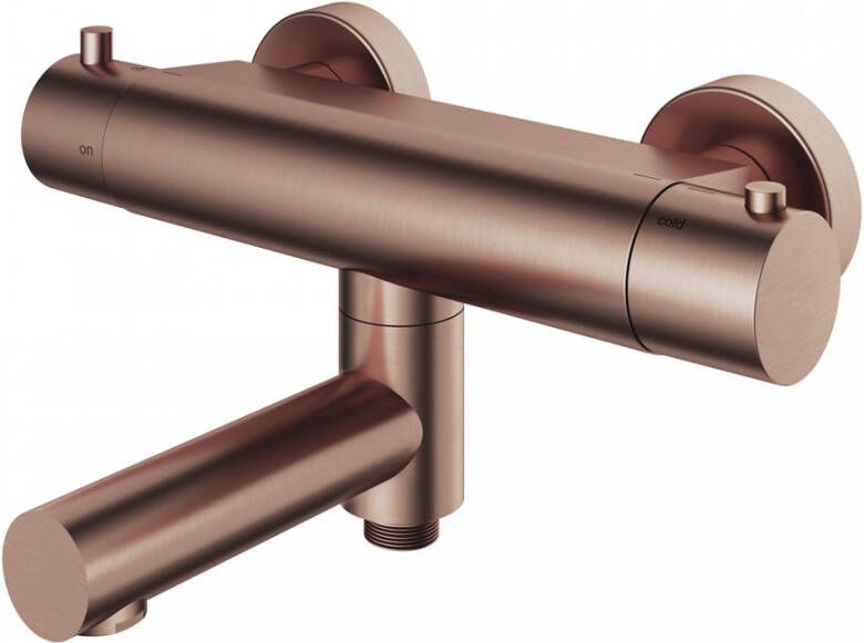 Hotbath Buddy thermostatische badmengkraan met wegdraaibare uitloop omstel uitloop geborsteld koper PVD B020BCP - Foto 2