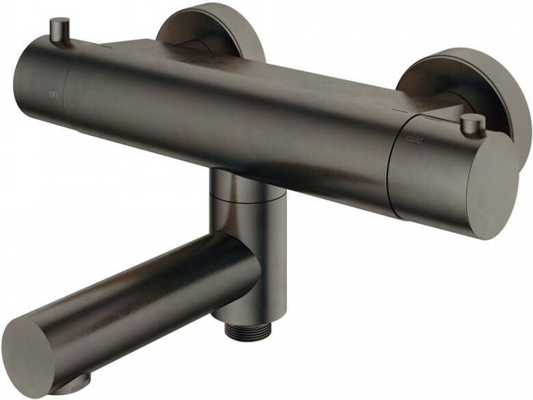 Hotbath Buddy thermostatische badmengkraan met wegdraaibare uitloop omstel uitloop verouderd ijzer B020AI