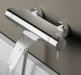 Badkraan Hotbath Buddy 15cm Hartafstand Thermostatisch Opbouw Glans Chroom 2 Greeps met Waterval - Thumbnail 3