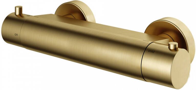 Hotbath Cobber thermostatische douchemengkraan met half duims doucheslang onderaansluiting geborsteld messing PVD B008BBP
