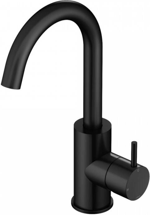 Hotbath Cobber 1-hendel wastafelmengkraan 27 8 cm hoog met draaibare uitloop van 13 5 cm mat zwart - Foto 2