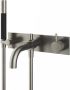 Hotbath Cobber X afbouwdeel inbouw douche vrijstaande badmengkraan met automatische omstelinrichting geborsteld nikkel - Thumbnail 2