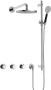 Hotbath Cobber X IBSX70 complete thermostatische douche inbouwset Cobber X met 2 stopkranen met 38.5cm wandarm 20cm ronde hoofddouche 3 standen ronde handdouche met glijstang chroom IBSX70CR17 - Thumbnail 2