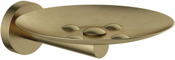 Hotbath Cobber zeepschaal wandmodel 4 x 11 x 13 3 cm geborsteld messing