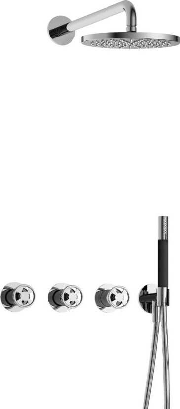 Hotbath Cobber IBSW70 Regendoucheset inbouw 38.5cm wandarm 20cm ronde hoofddouche staafhanddouche chroom IBSW70CR