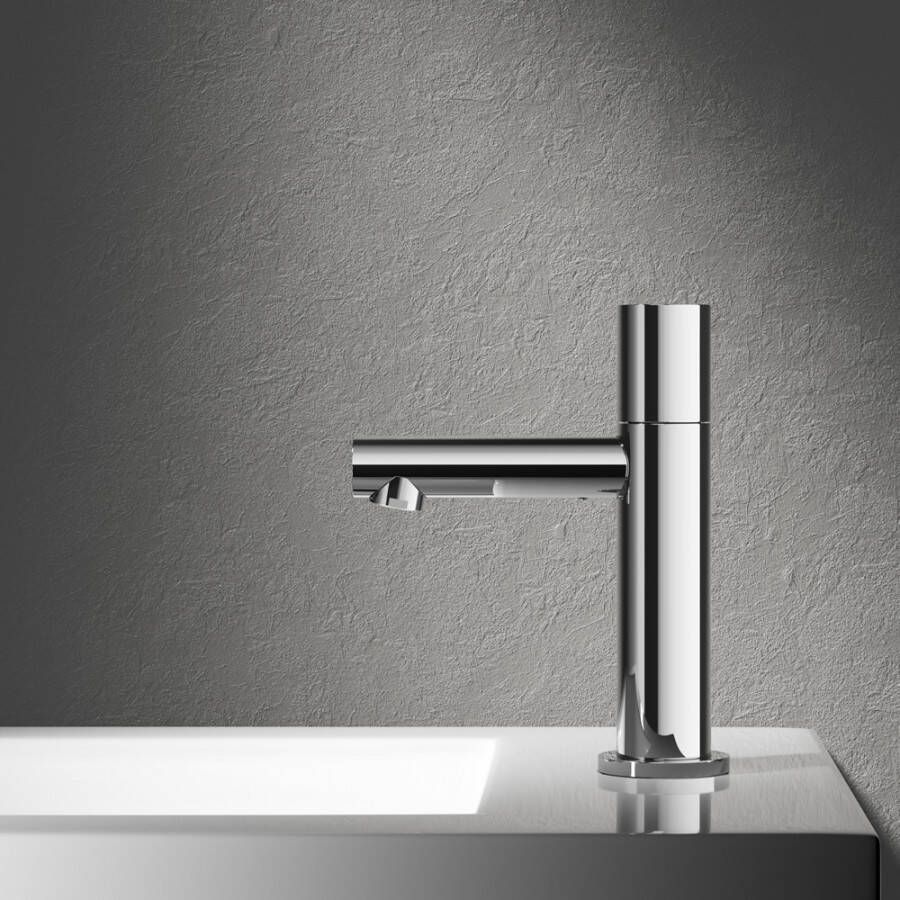 Hotbath Dude Fonteinkraan opbouw uitloop 8.5cm recht geborsteld nikkel V001GN - Foto 3