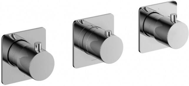 Hotbath Gal Afbouwdeel voor inbouwdouchethermostaat met 2 stopkranen Horizontaal verticaal chroom GL7067EXTCR