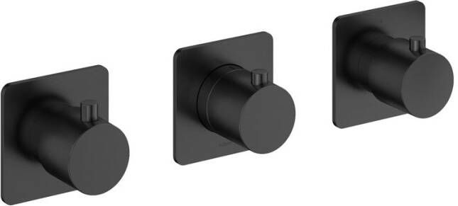 Hotbath Gal Afbouwdeel voor inbouwdouchethermostaat met 2 stopkranen Horizontaal verticaal Geborsteld Gunmetal PVD GL7067EXTBGP
