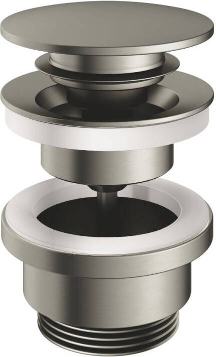 Hotbath Clickwaste Gal Afvoerplug met Schroef Rond Geborsteld Nikkel PVD