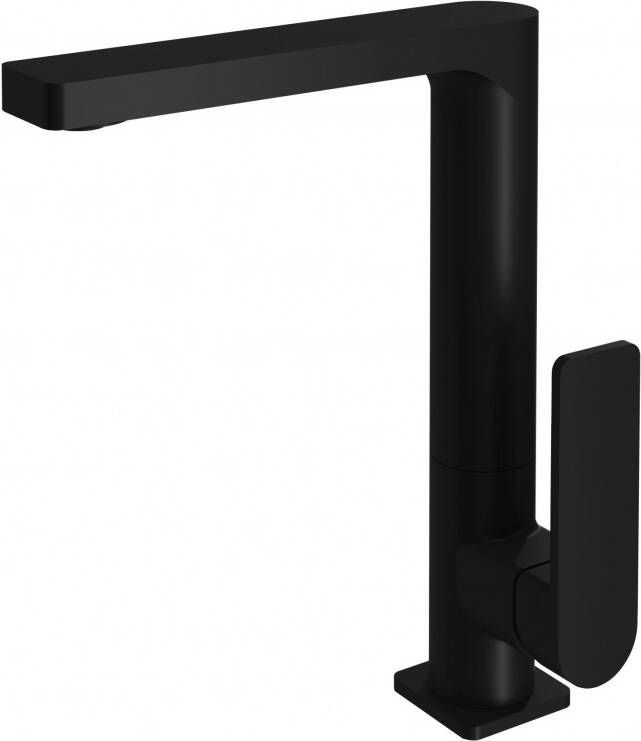 Hotbath Gal wastafelmengkraan met draaibare uitloop zonder waste 25 cm mat zwart