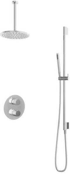 Hotbath Get Together IBS1A inbouw regendouche met 30cm plafondarm glijstang en 20cm hoofddouche chroom
