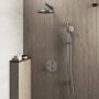 Hotbath Get together IBS1A Regendoucheset inbouw 35cm wandarm 30cm ronde hoofddouche 3 standen handdouche glijstang geborsteld nikkel IBS1AGN157 - Thumbnail 2