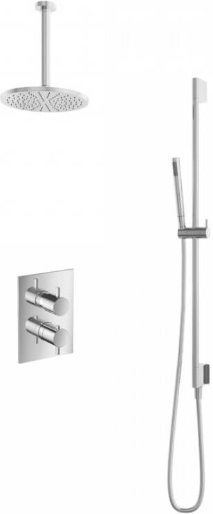 Hotbath Get Together IBS2ACR inbouwdouche met 30cm plafondbuis en glijstang chroom