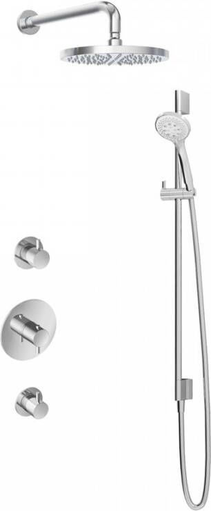 Hotbath IBS 2R Get Together inbouw doucheset Laddy rond chroom met ronde 3 standen handdouche 25cm hoofddouche met wandarm met glijstang