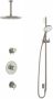 Hotbath IBS 2R Get Together inbouw doucheset Laddy rond geborsteld nikkel met ronde 3 standen handdouche 25cm hoofddouche met plafondbuis 15cm met glijstang - Thumbnail 2