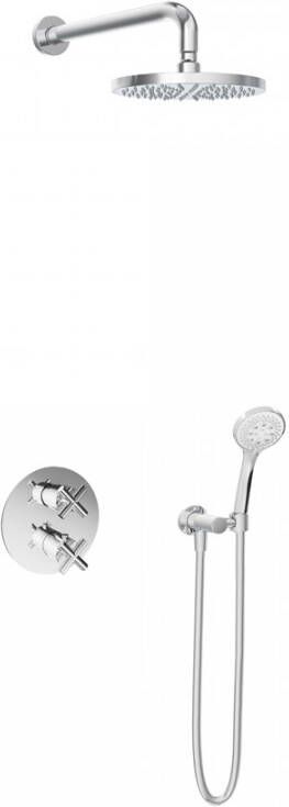 Hotbath IBS 3A Get Together inbouw doucheset Chap chroom met ronde 3-standen handdouche wandarm hoofddouche 20cm wandsteun