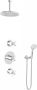 Hotbath IBS 3 Get Together inbouw doucheset Chap geborsteld nikkel met ronde 3-standen handdouche plafondbuis 15cm hoofddouche 30cm wandsteun - Thumbnail 2