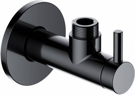 Hotbath Cobber Hoekstopkraan 2-weg omstel Gepolijst Zwart PVD P2002PBP