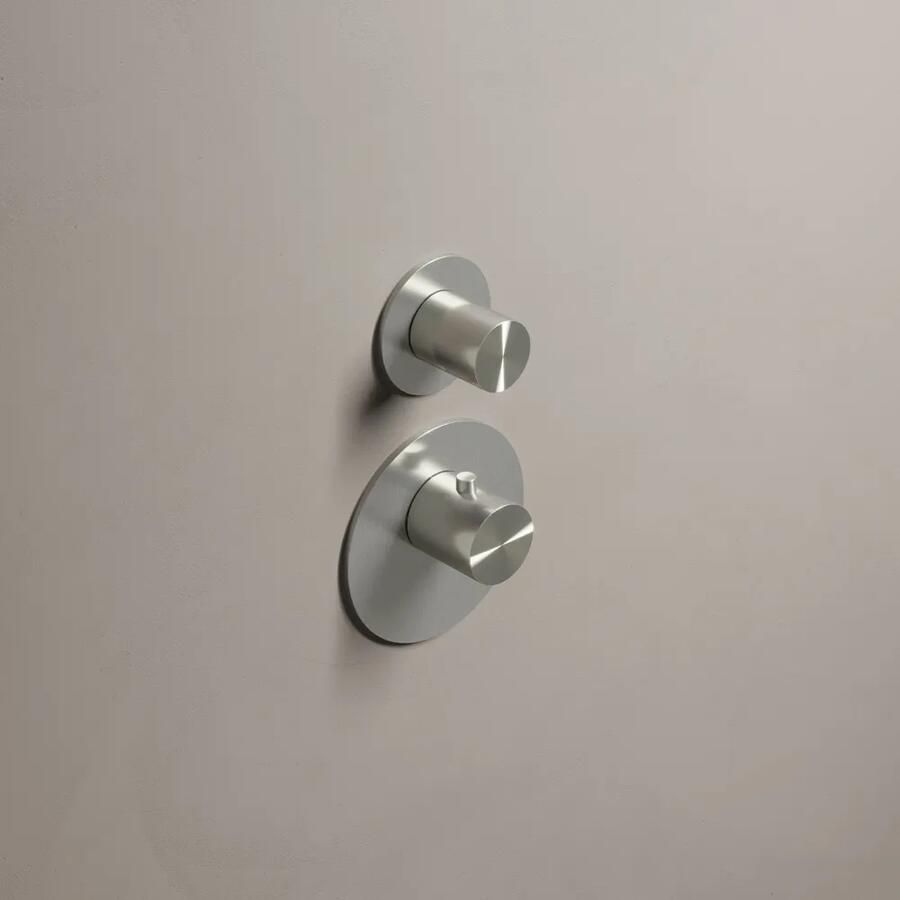 Hotbath Archie afbouwdeel met 1 stopkraan geborsteld gunmetal PVD