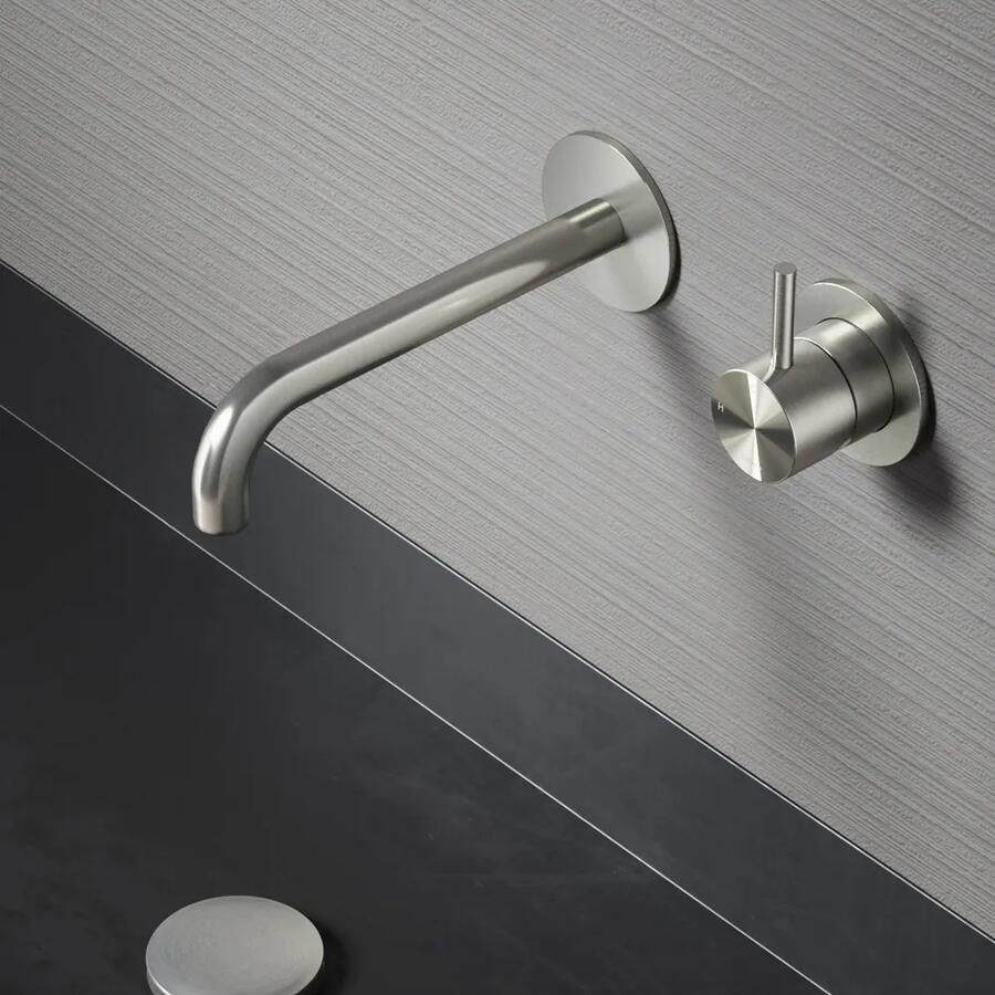 Hotbath Archie inbouw wastafelkraan met 25cm uitloop RVS