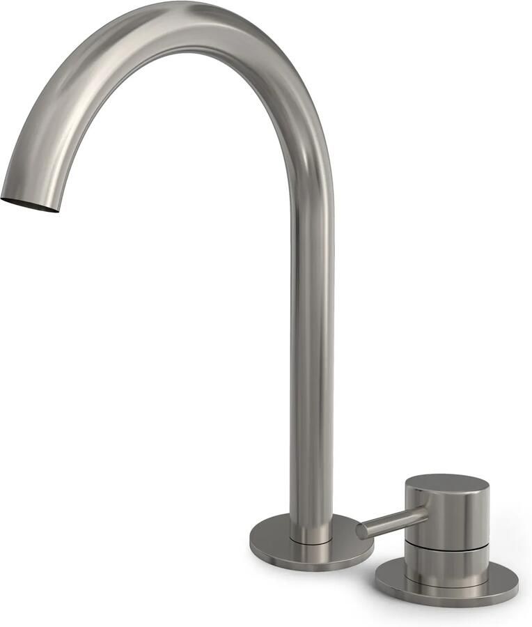 Hotbath BUDDY Wastafelmengkraan 2 gats Hoog model Geborsteld Nikkel (B123HGN) - Foto 2