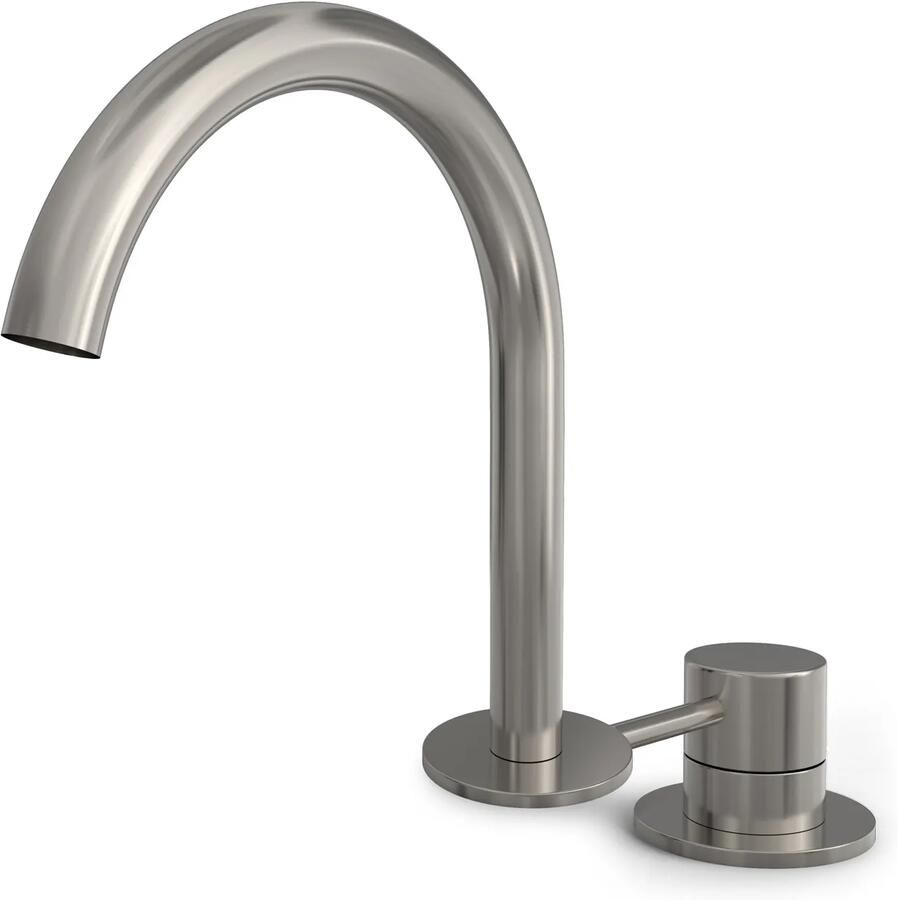 Hotbath BUDDY Wastafelmengkraan 2 gats Geborsteld Nikkel (B123GN) - Foto 2