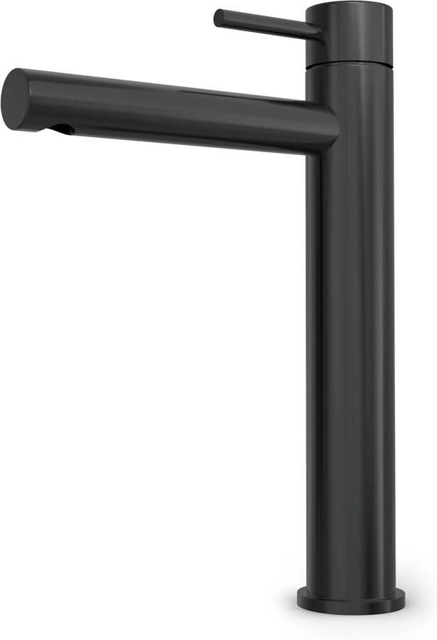 Hotbath BUDDY Wastafelmengkraan hoog model Geborsteld Zwart PVD (B103HMBP)
