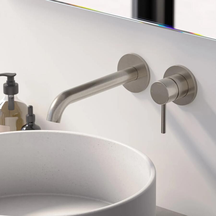 Hotbath BUDDY Afbouwdeel tbv Inbouw Wastafelkraan 18cm Geborsteld nikkel B105EXT18GN